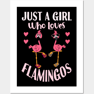 Just A Girl Who Loves Flamingo Posters and Art